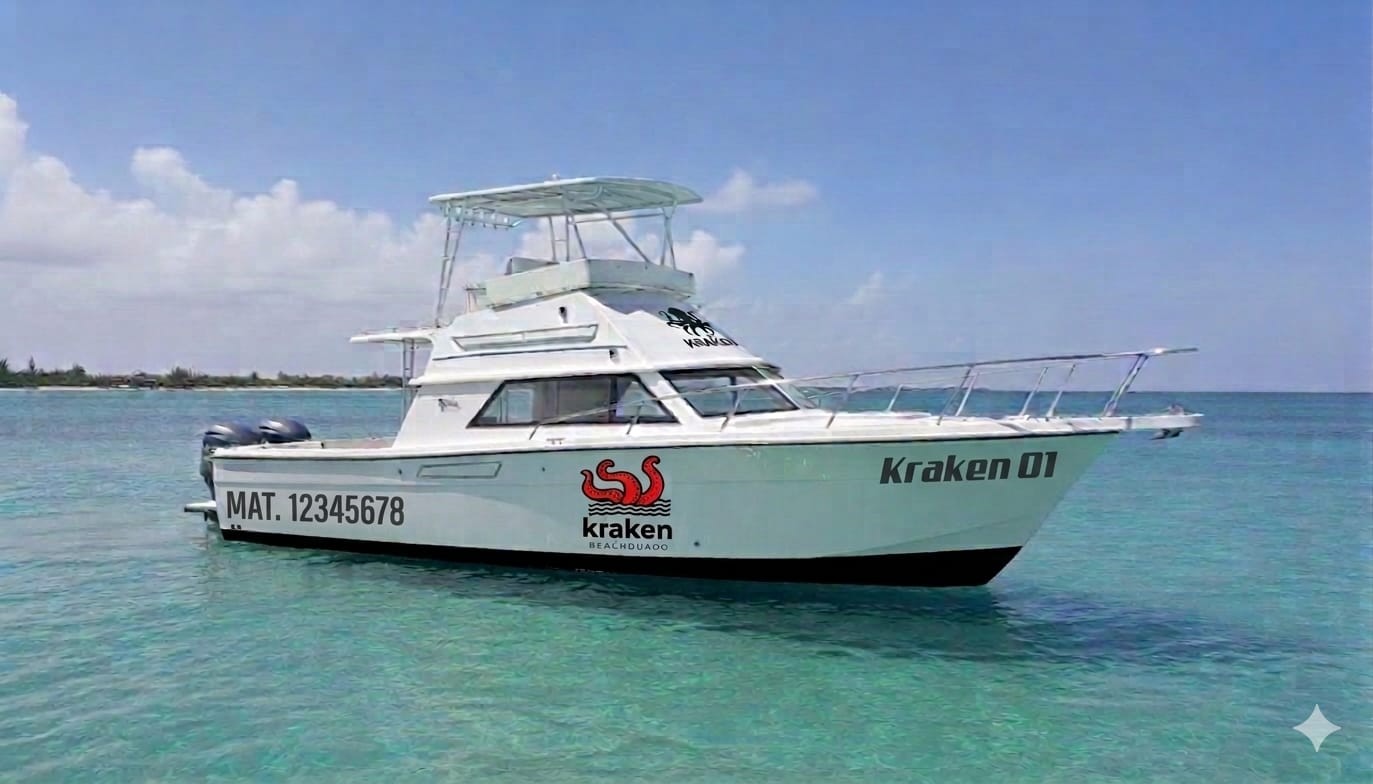 Embarcación de trabajo Kraken Beachguard de 35 pies en el Caribe
